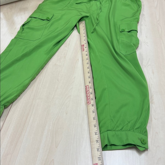 Lauren Ralph Lauren Charmeuse Green Cargo Jogger Draw String Relaxed Pants 14P - Picture 4 of 12